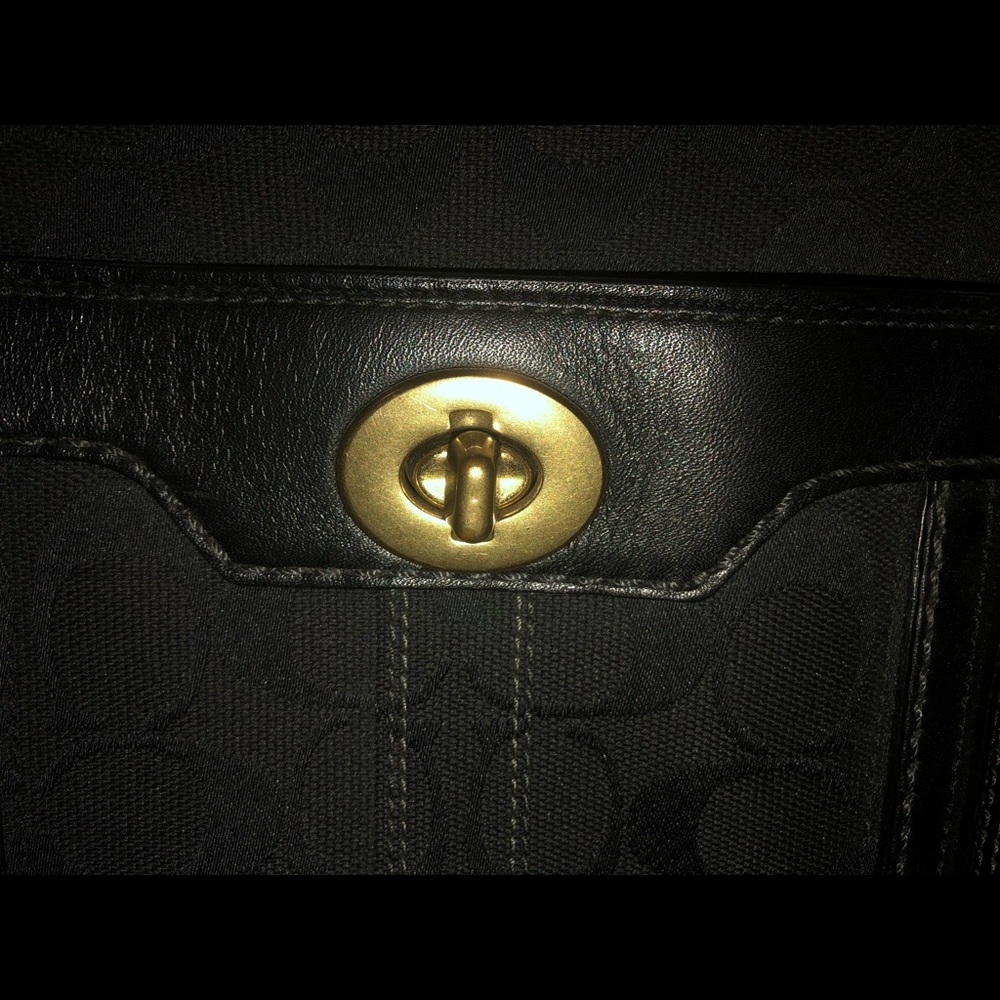 Coach Signature 11063 Satchel Black Purse Handbag - Picture 7 of 10